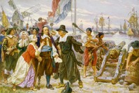 ,The Fall of New Amsterdam, by American painter Jean Leon Gerome Ferris, dating back to 1754.