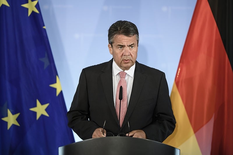 German Foreign Minister Sigmar Gabriel delivers a statement to the media in Berlin, Germany, July 20, 2017. (EPA Photo)