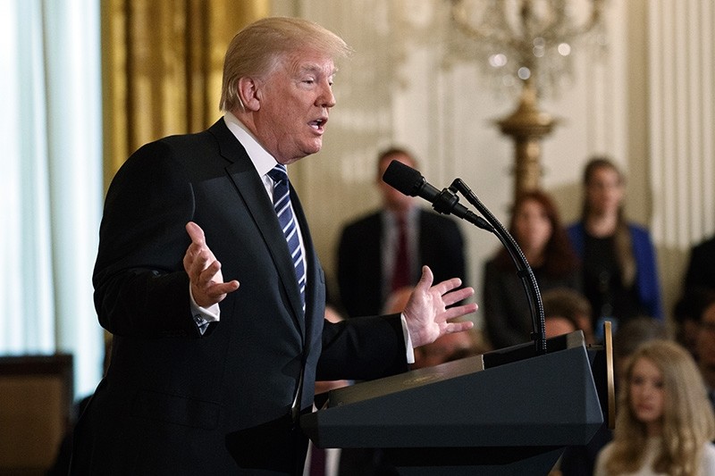 President Donald Trump speaks during an event on prison reform in the East Room of the White House, Friday, May 18, 2018, in Washington. (AP Photo)