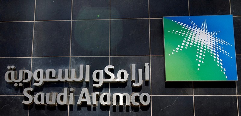 The logo of Saudi Aramco is seen at Aramco headquarters in Dhahran, Saudi Arabia. Picture taken May 23, 2018. (Reuters Photo)