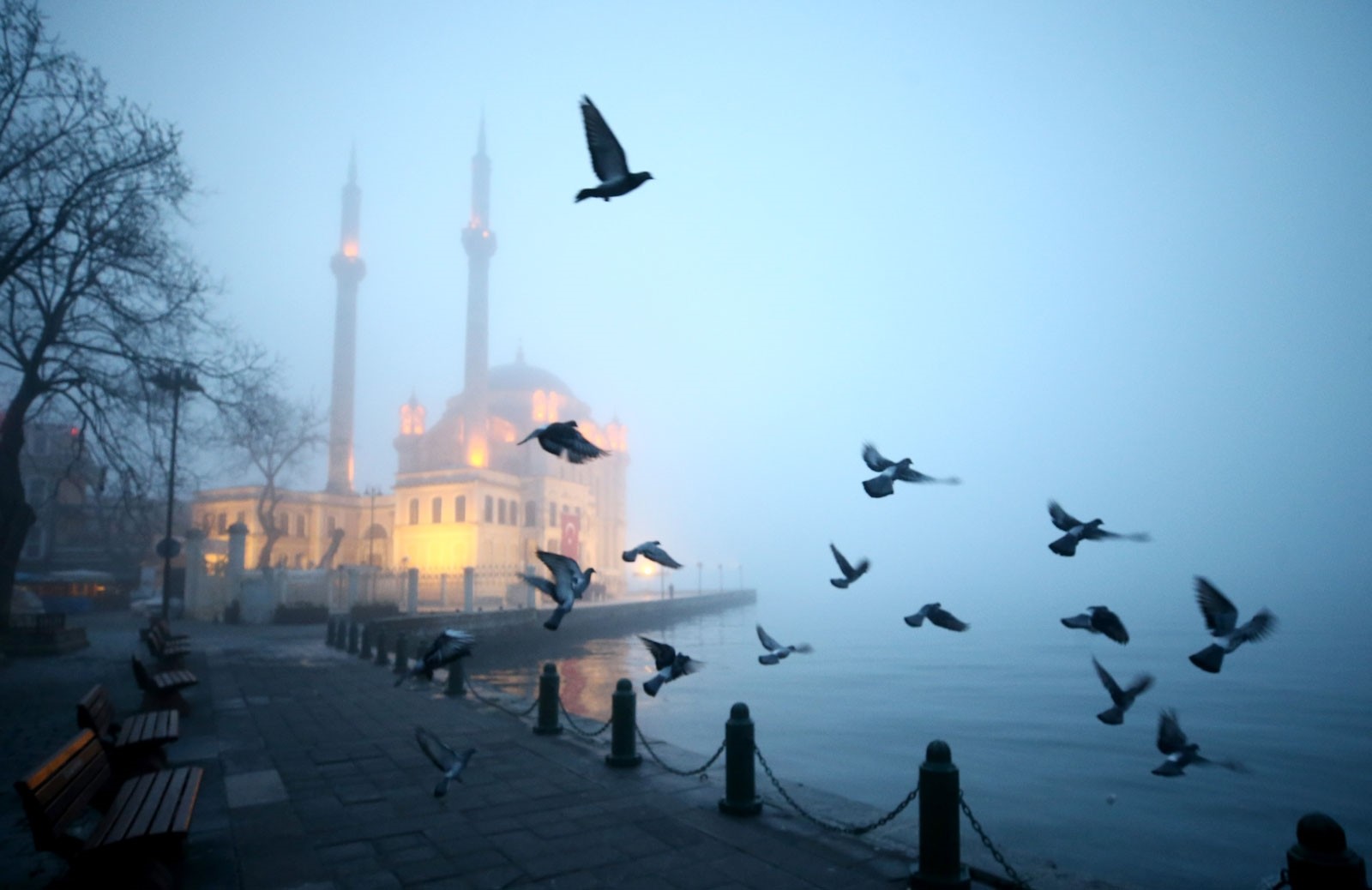 Стамбул накрыл густой туман