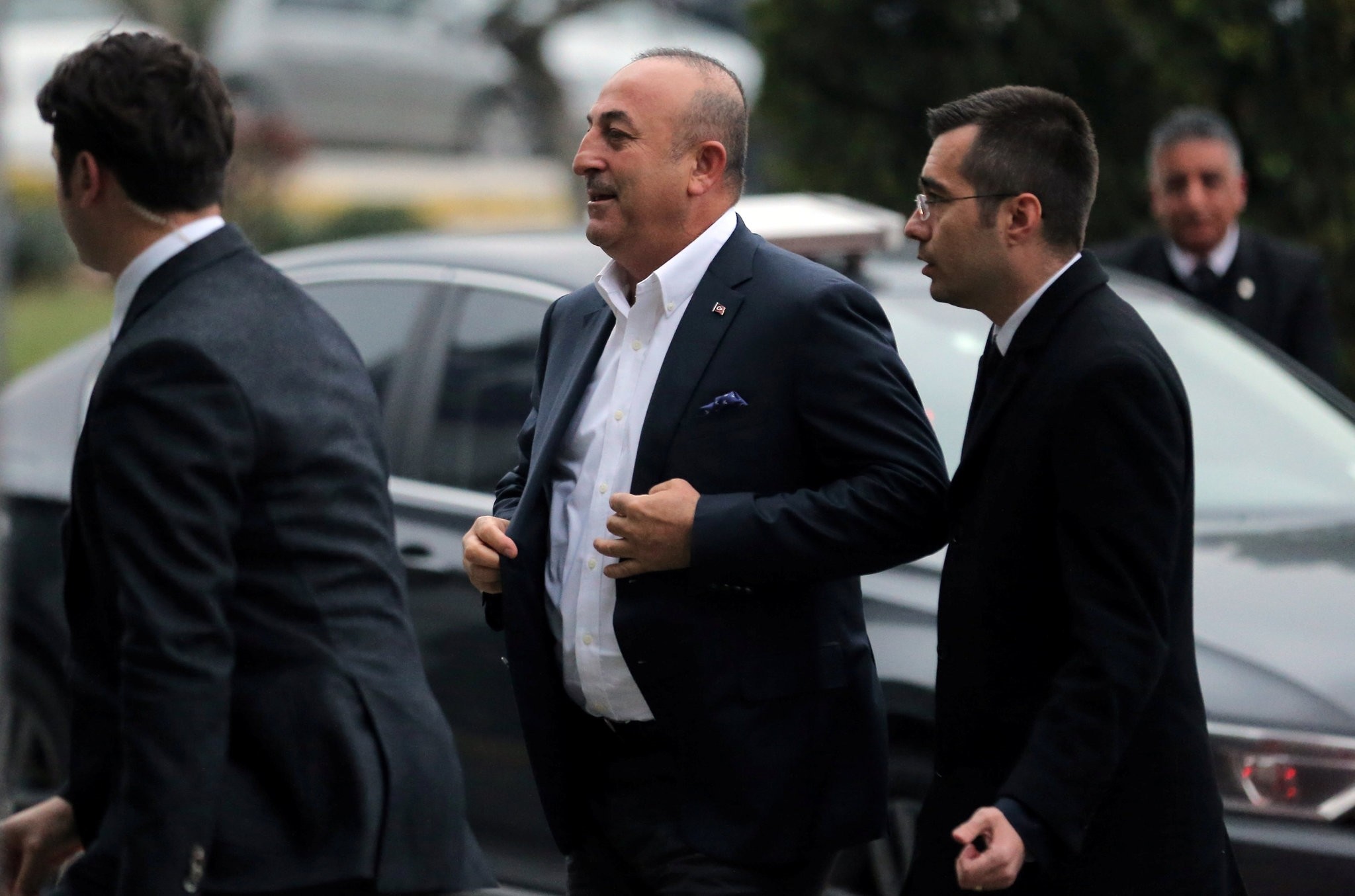 Turkish Foreign Minister Mevlut Cavusoglu arrives for a news conference at Ataturk International airport in Istanbul, Turkey, March 11, 2017. (REUTERS Photo)