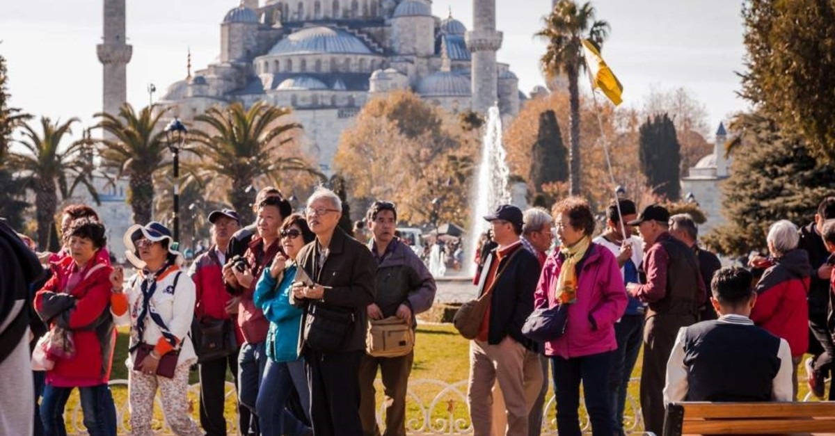 Tourists in front of the Blue Mosque in Sultanahmet, Istanbul, Nov. 25, 2017. (iStock Photo)