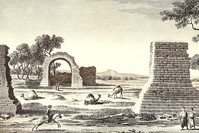 A gravure by an anonymous artist depicts the remains of the City of Troy.