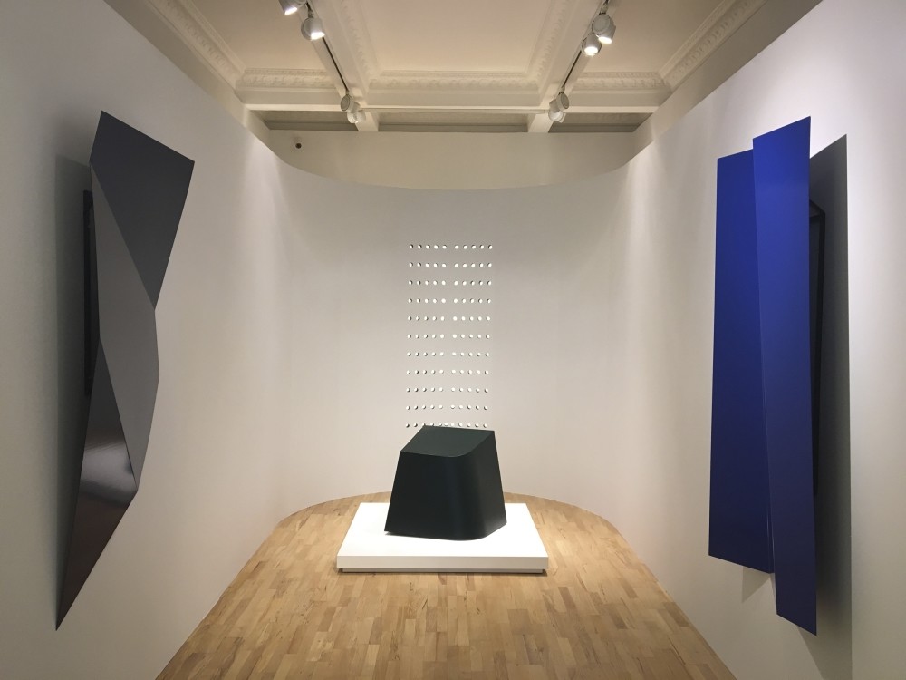The show by architecture-trained artist u00d6mer Pekin titled ,The Uncanny, The Real, The Epiphany, is on at Versus Art Project through June 9 as one contiguous, untitled piece of tactile steel installations.