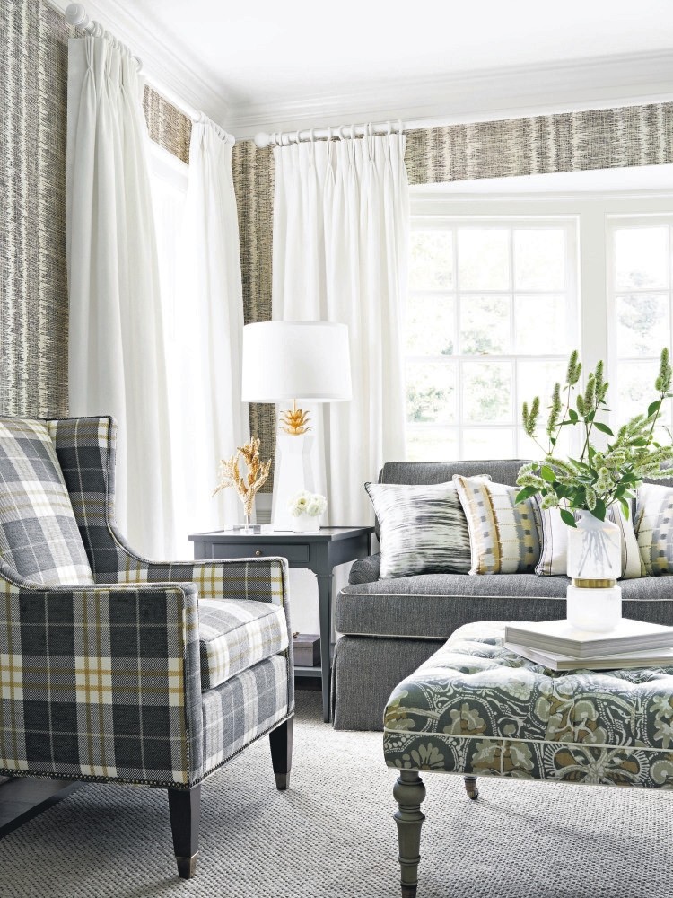 Plaid fabrics made in Scotland to protect from the freezing cold add a sense of coziness to homes.