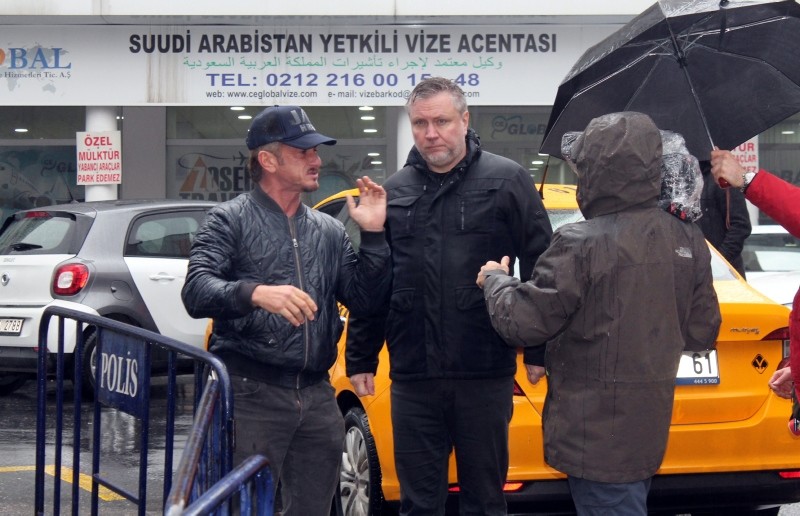 Actor Sean Penn visiting Saudi Arabia consulate in Istanbul on Dec. 5, 2018. (IHA Photo)