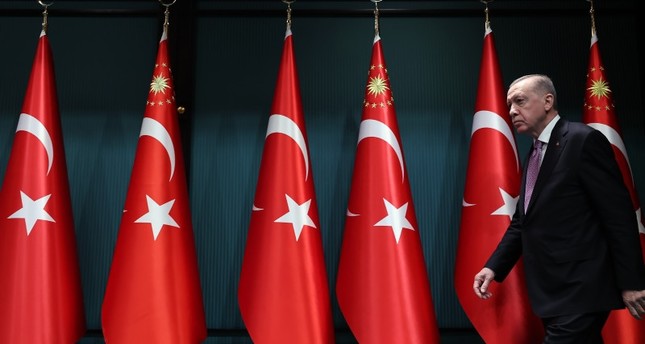 الرئيس التركي رجب طيب أردوغان يلقي خطاباً بعد اجتماع للحكومة في المجمع الرئاسي بأنقرة، 16-1-2024 الأناضول