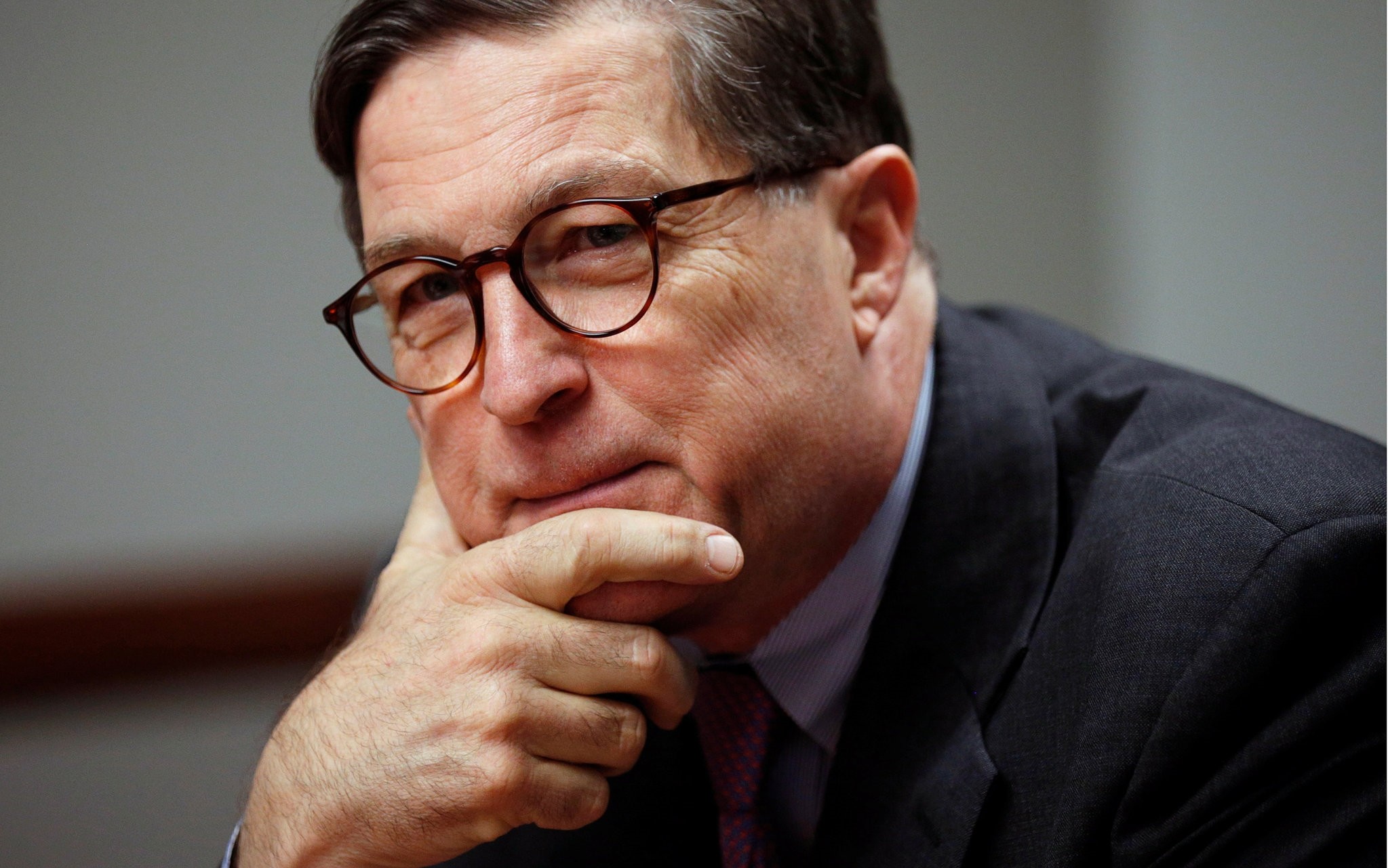 Richmond Fed President Jeff Lacker looks on during his interview with Reuters reporters in Washington January 12, 2015.(REUTERS Photo) 