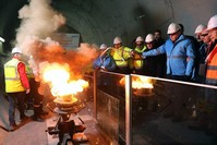 President Recep Tayyip Erdo?an attended the rail-welding ceremony for Gayrettepe-Istanbul Airport Metro Project, Jan. 18, 2020. (AA Photo)