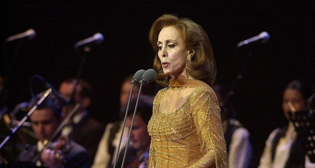 Lebanese diva Fairuz performs in Beirut, Feb. 5, 2018. (AP)