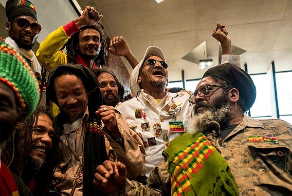 People celebrate after South Africa's top court ruled that personal cannabis use is legal on September 18, 2018, at the Constitutional Court in Johannesburg. (AFP Photo)