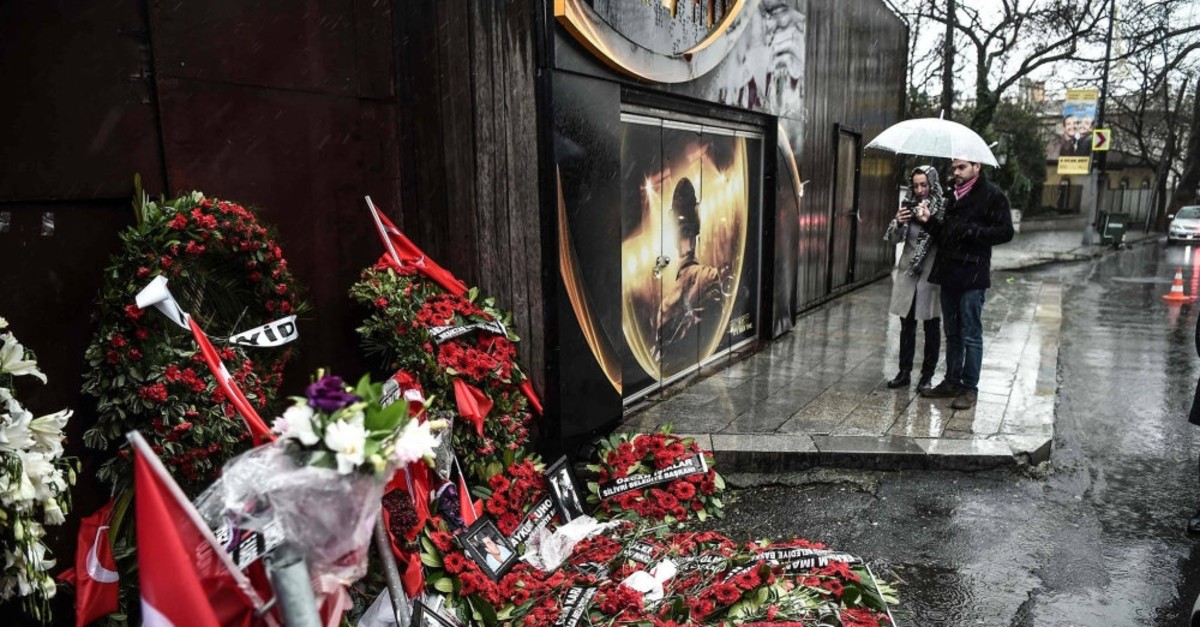 Flowers placed in front of Reina night club following the 2017 attack. It was the last large-scale terror attack by Daesh in Turkey.