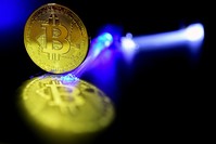 A Bitcoin is pictured in Duesseldorf, Germany, December 27, 2017. (EPA Photo)