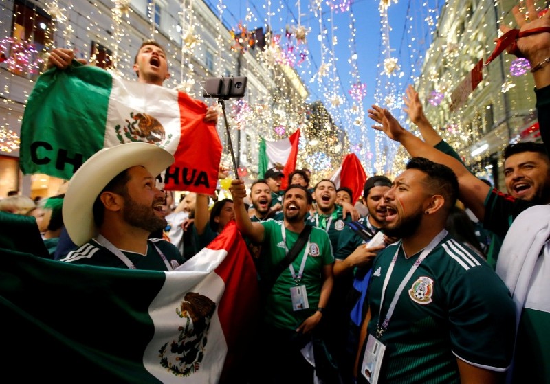 Mexico's fans celebrate victory of their team after the match. (REUTERS Photo)