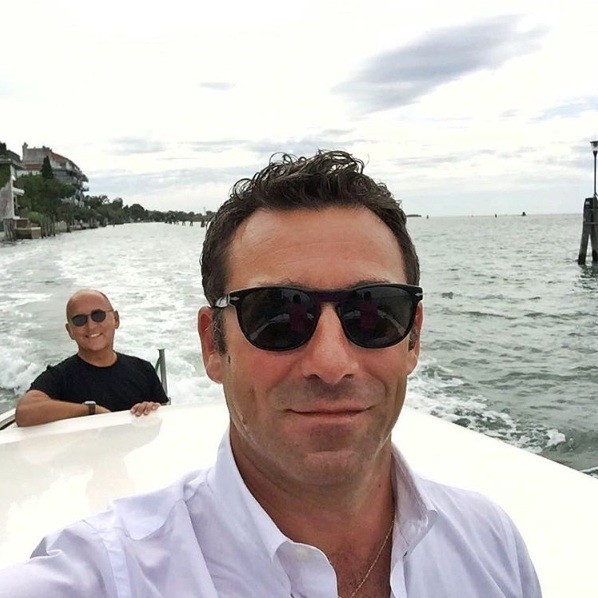 Özpetek (back) poses in photo with Pontesilli in Venice, Italy. (Instagram Photo)