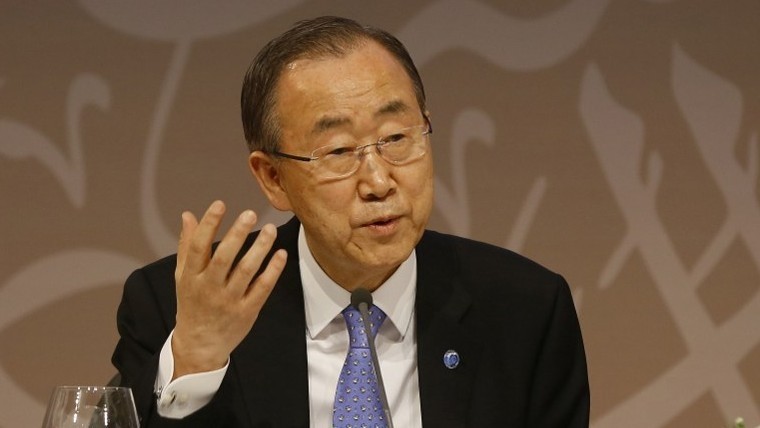 United Nations Secretary General Ban Ki-moon, April 12, 2015 (AFP Photo)