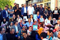 Celebrities support Kurdish mothers by sitting alongside with them during their protest against the PKK in HDP headquarters in Diyarbaku0131r, Sept. 13, 2019.