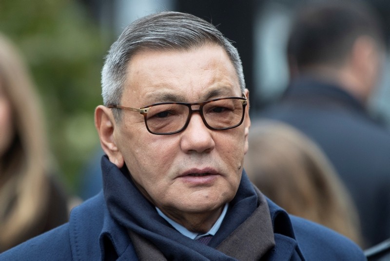 Interim President of the International Boxing Association (AIBA) Gafur Rakhimov attends a wreath laying ceremony at the Tomb of the Unknown Soldier in Moscow, Russia, Thursday, Nov.1, 2018. (AP Photo)
