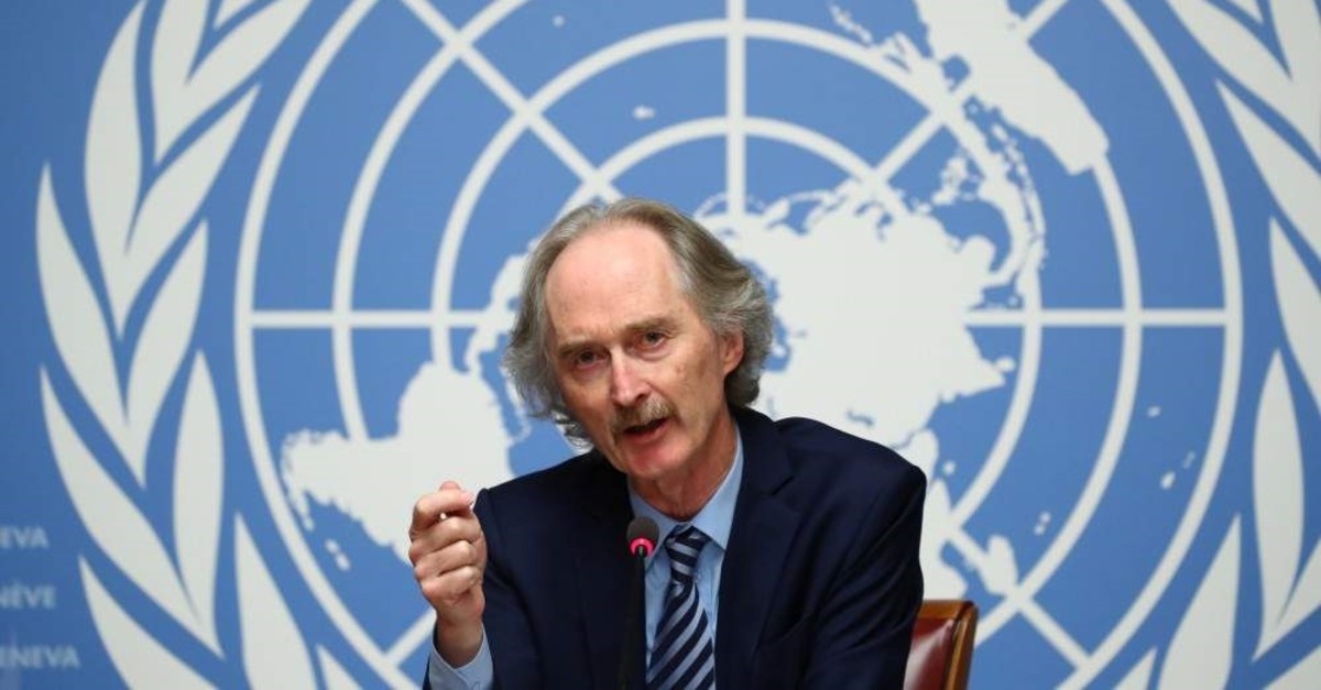 U.N. Special Envoy for Syria Geir Pedersen attends a news conference ahead of the meeting of the new Syrian Constitutional Committee at the United Nations in Geneva, Switzerland, Oct. 28, 2019. (REUTERS)