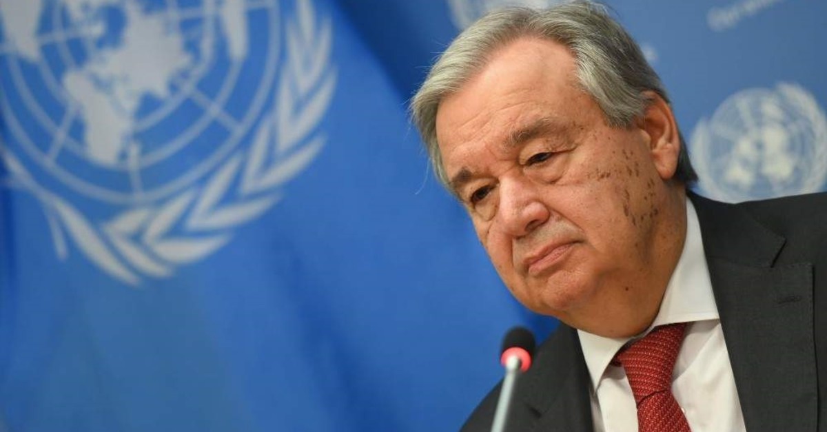 U.N. Secretary-General Antonio Guterres speaks during a press briefing at the United Nations Headquarters in New York City, Feb. 4, 2020. (AFP Photo)