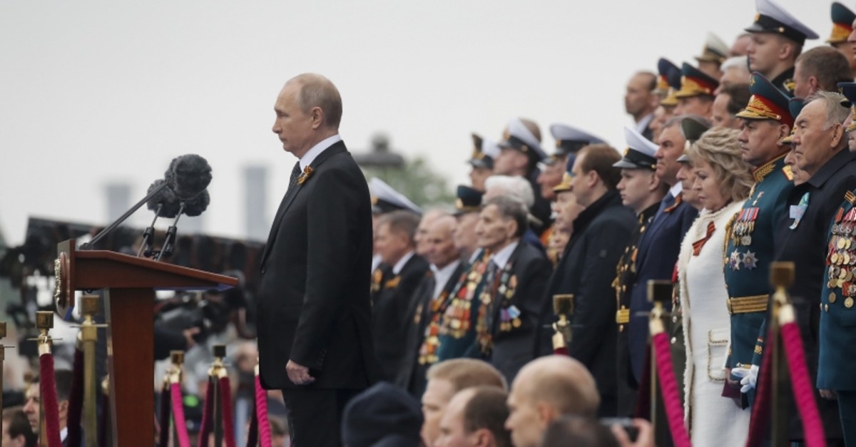 Russian President Vladimir Putin observes a minutes of silence during the Victory Day parade, which marks the anniversary of the victory over Nazi Germany in World War Two, in Red Square in central Moscow, Russia May 9, 2019. (Reuters Photo)