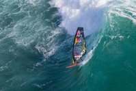 Lena Erdil competes at  a windsurfing event.