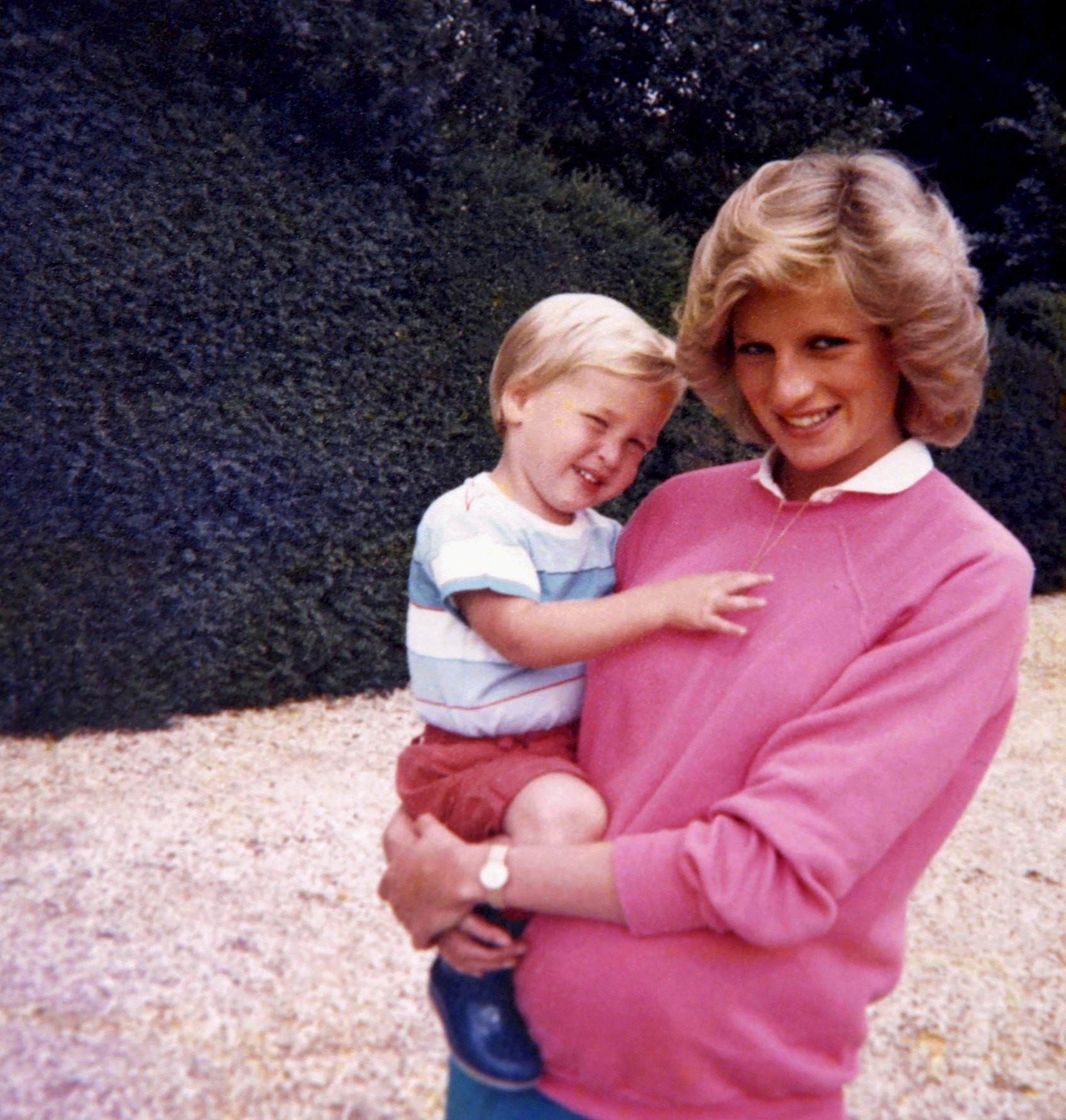 The Princess holding Prince William whilst pregnant with Prince Harry and is featured in the new documentary 'Diana, Our Mother: Her Life and Legacy'. 