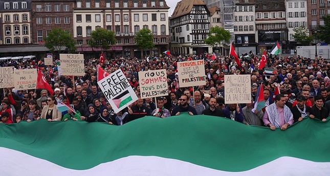 الآلاف يتظاهرون في فرنسا احتجاجا على المجزرة الإسرائيلية في غزة
