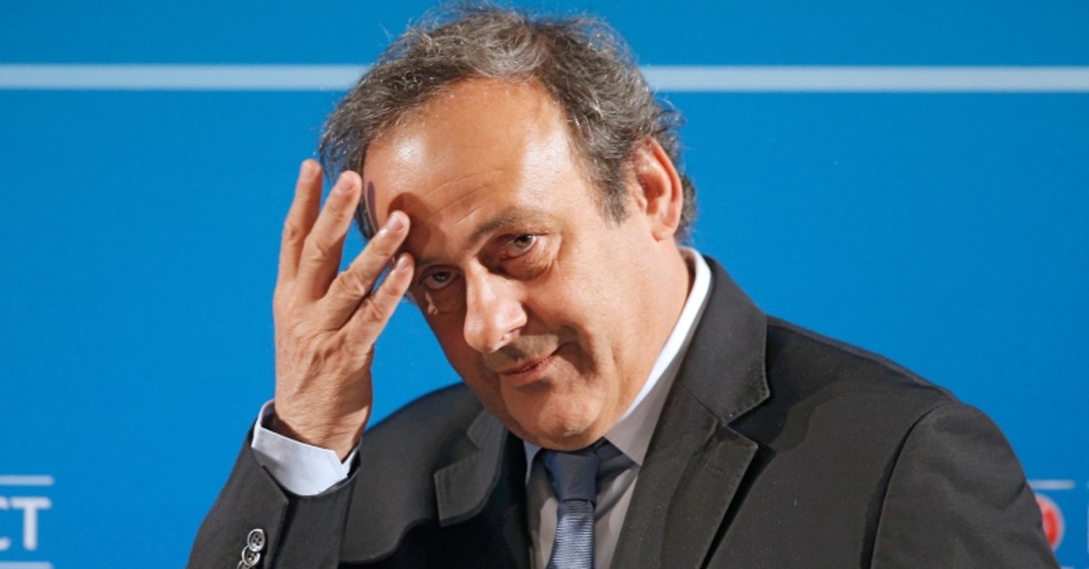 In this Feb.22, 2014 file photo, UEFA President Michel Platini arrives at a press conference, one day prior to the UEFA EURO 2016 qualifying draw in Nice, southeastern France. (AP Photo)