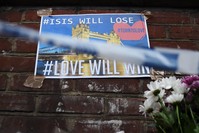 An anti-Daesh poster seen near Borough Market, in the aftermath of multiple June 3 attacks, London, Britain. 