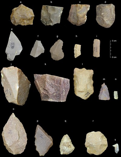 This image provided by the Sharma Centre for Heritage Education, India in January 2018 shows a sample of artifacts from the Middle Palaeolithic era found at the Attirampakkam archaeological site in southern India (AP Photo)