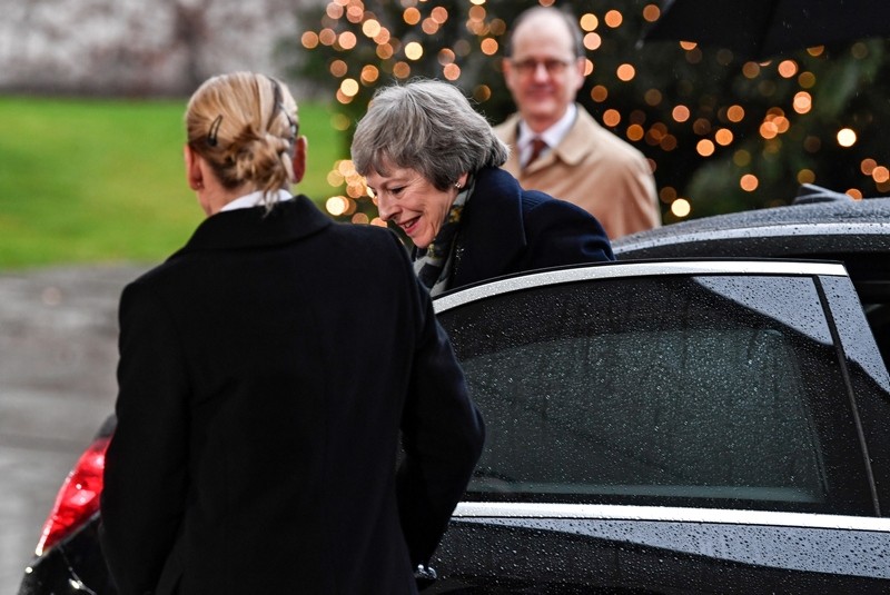 British Prime Minister Theresa May arrives to meet German Chancellor Angela Merkel (unseen) at the Chancellery in Berlin, Germany, December 11, 2018. (EPA Photo)