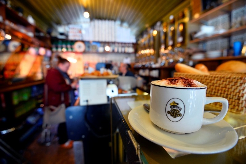 In this April 30, 2013 file photo, the interior of the original Costa Coffee shop in London's Vauxhall Bridge Road, which was opened in 1978 by brothers Sergio and Bruno Costa and is now closed. (AP Photo)