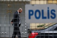 A security guard stands at the entrance of the Saudi Consulate in Istanbul, Oct. 20.