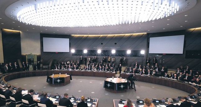 NATO foreign ministers hold a meeting at the alliance's headquarters in Brussels, Belgium, Dec. 4, 2018.