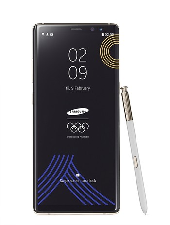 Special Winter Olympics edition of Samsung Galaxy Note 8. (Samsung via AP)