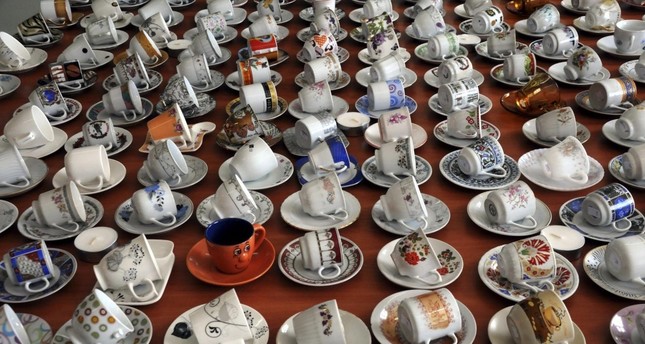 A Turkish art teacher has collected more than 3,000 cups in the last 12 years.