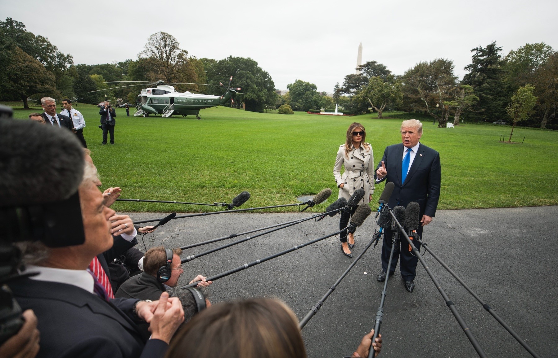 Trump answers reporter's questions about his decision to withdraw presidential certification of the Iran nuclear deal and about his moves to dismantle the Obamacare