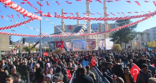 جماهير المواطنين في استقبال أردوغان في ماردين IHA