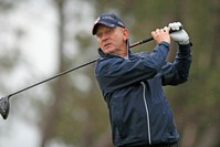 In this Aug. 5, 2019 file photo, Jeremy Kyle watches his shot during the Pro-Am at the British Masters at Hillside Golf Club, Southport, England. (PA FILE Photo via AP)