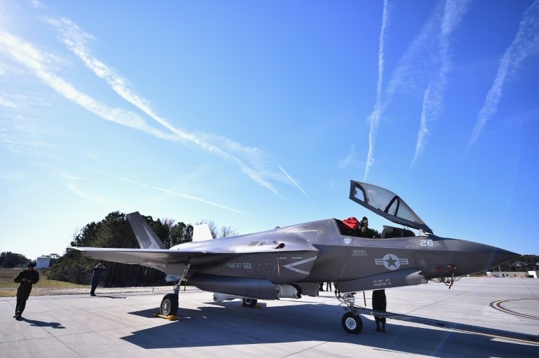 An F-35B Lightning II fifth generation multi role combat aircraft pictured at Marine Corps Air Station  (AFP File Photo)