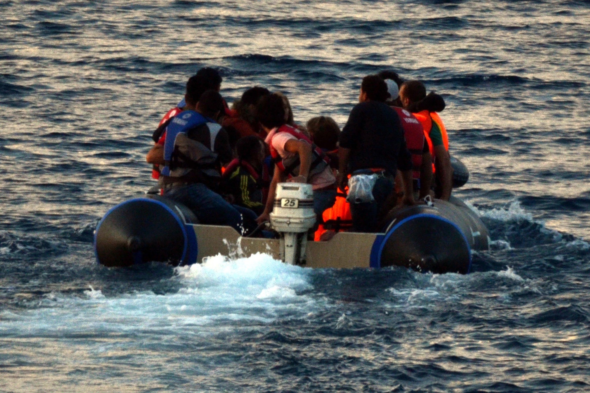 Migrants aboard a boat en route to Greeceu2019s island of Kos from Bodrum, a Turkish town on the Aegean Coast. Coastal towns have seen a surge in irregular migrants seeking to reach nearby Greek islands in the past years.