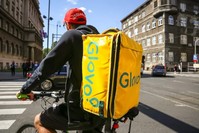 An employee of Glovo, a home delivery company for food and drinks, on the streets of Zagreb, Croatia, Oct. 20, 2019. (iStock Photo)