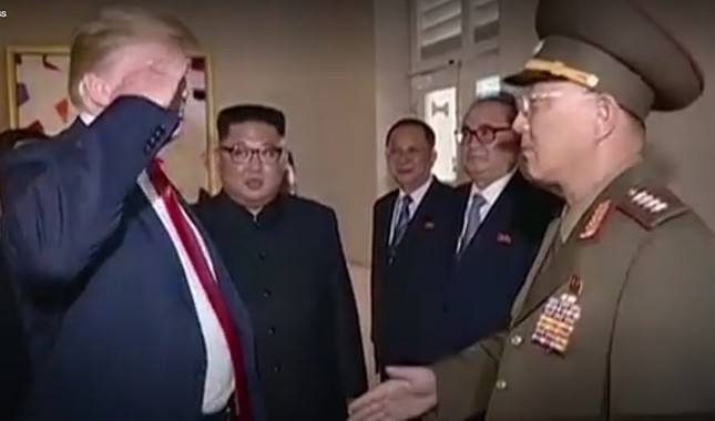 Image result for Trump salutes North Korea