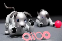 Sony Corp's entertainment robot ,aibo, is pictured at its demonstration in Tokyo.