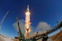 The Soyuz MS-10 spacecraft blasts off to the International Space Station (ISS) from the launchpad at the Baikonur Cosmodrome, Kazakhstan October 11, 2018. (REUTERS Photo)
