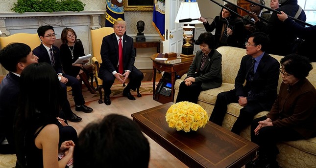 U.S. President Donald Trump meets with North Korean defectors in the Oval Office of the White House in Washington, U.S., February 2, 2018. (Reuters Photo)