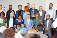 FETu00d6 officials and their partners attend the opening ceremony of the school in Addis Ababa.