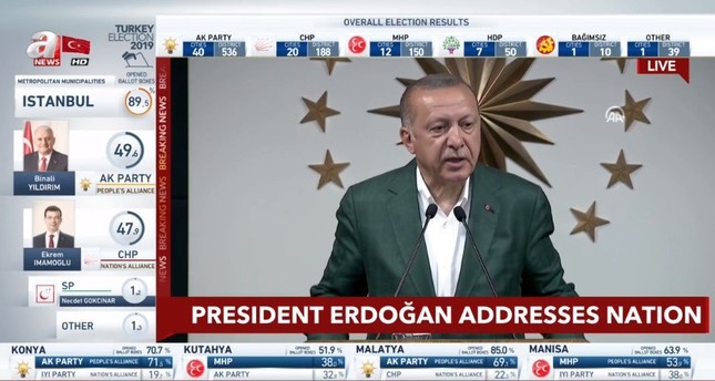 أول تعليق من أردوغان على النتائج الأولية للانتخابات المحلية